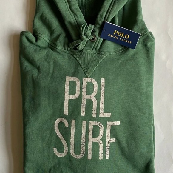 Polo Ralph Lauren "PRL Surf" Graphic Fleece Hoodie Pullover Sweatshirt Green